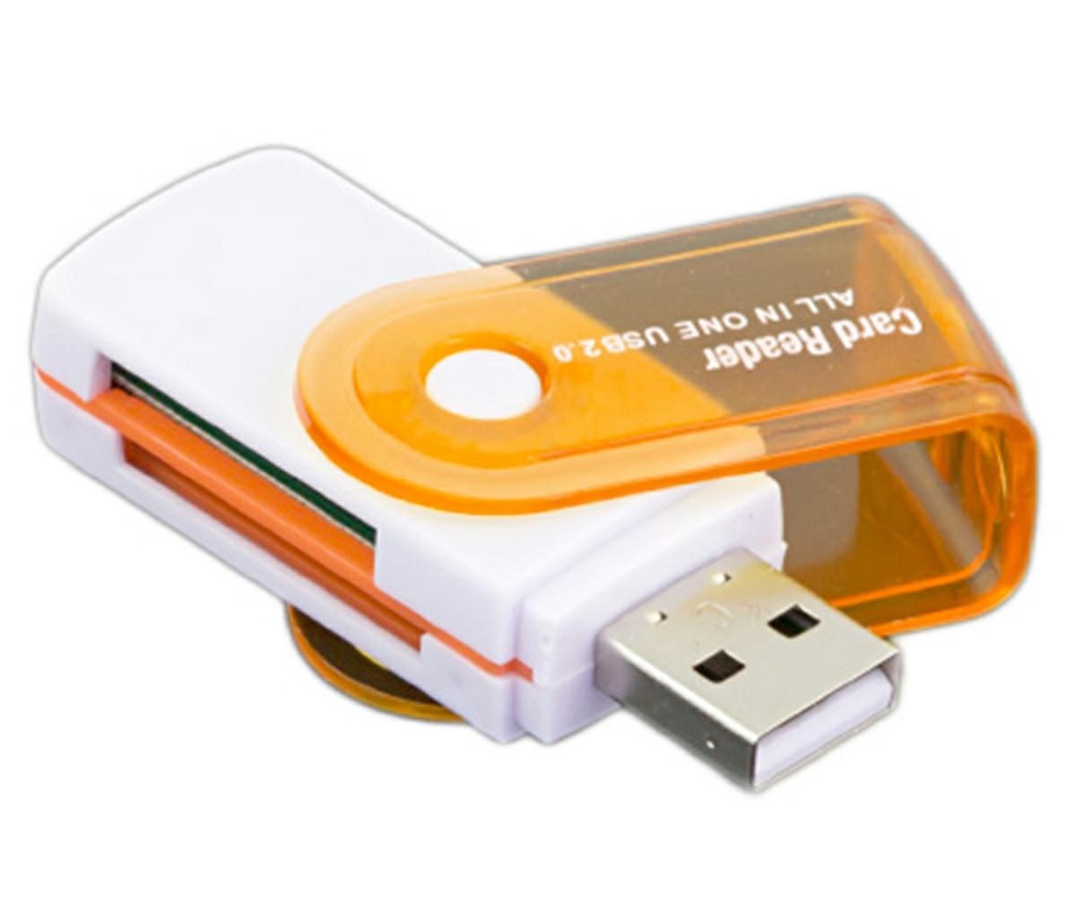 Cititor carduri, USB 2.0, 60 MB/s, alb portocaliu - imagine 3